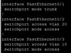 Switch privé : trunk vers le routeur, ports access par VLAN
