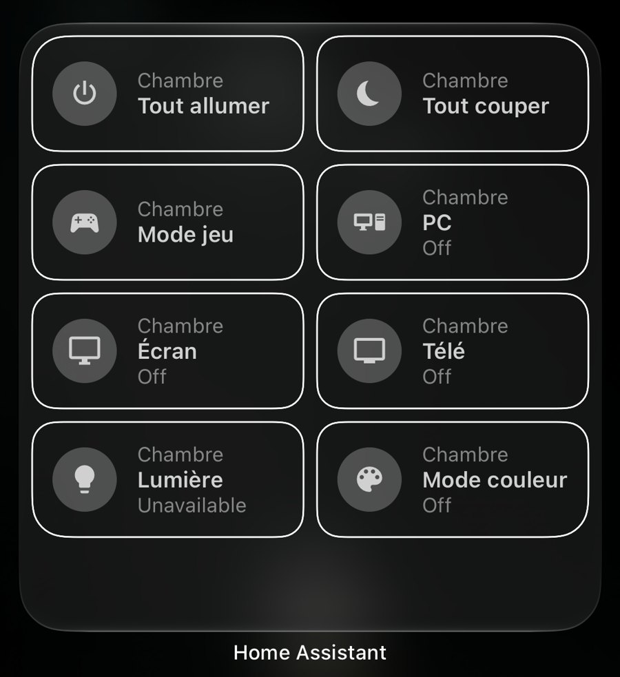 Widget Home Assistant sur l'iPhone